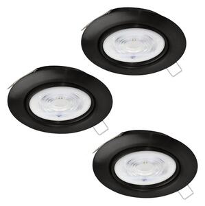 Eglo 901755 - SADA 3x LED Podhľadové svietidlo FAVAZZINA 1xGU10/4W/230V čierna