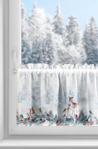 KRÁTKA VIANOČNÁ ZÁCLONA NA PÁSKE XMAS19 150X40 CM VZOROVANÁ