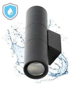 Vonkajšie nástenné svietidlo 2xGU10/35W/230V IP54 guľatý čierna