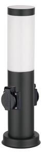 Brilagi - Vonkajšia lampa s 2 zásuvkami SCHUKO NOVA 1xE27/15W/230V 40 cm IP44 čierna