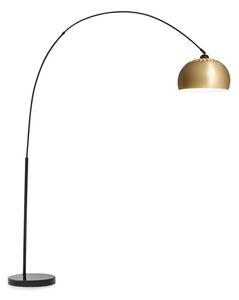 Besoa Amara, oblúková lampa, pozlátené tienidlo, mramorový podstavec, E27, sieťový kábel: 2 m, zlatá