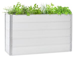Blumfeldt Nova Grow, záhradný záhon, 150 x 91 x 50 cm, WPC, drevený vzhľad, biely