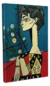 Nástenná reprodukcia na plátne Pablo Picasso Jacqueline with Flowers, 30 × 40 cm