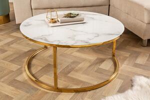 Dizajnový konferenčný stolík Latrisha 80 cm vzor imitácia mramora