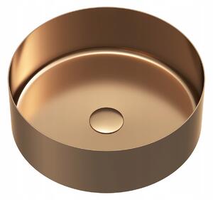 Erga HD, okrúhle oceľové umývadlo na dosku 370x370x120 mm, ružové zlato, ERG-MLS-HD6801Z