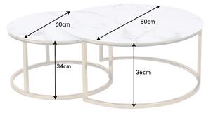 Dizajnový konferenčný stolík Latrisha II - 80 cm vzor imitácia mramora