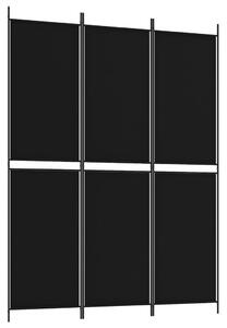 3-panelový paraván čierny 150x200 cm látkový