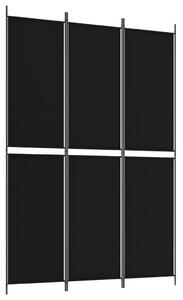 3-panelový paraván čierny 150x220 cm látkový