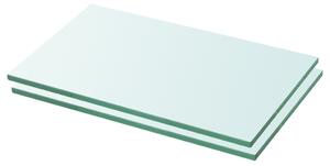 Poličky 2 ks panel z priehľadného skla 30x12 cm