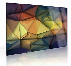 Sklenený obraz - Polygonálna 3D abstrakcia (70x50 cm)