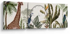 Obraz - Obyvatelia Afriky (s hodinami) (90x30 cm)
