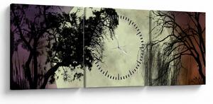 Obraz - Spln nad hladinou (s hodinami) (90x30 cm)
