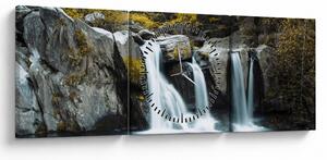 Obraz - Vodopády, Lushan, Čína (s hodinami) (90x30 cm)