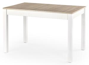 Rozkladací stôl MAURYCY 118-158x75 cm - dub sonoma / biela