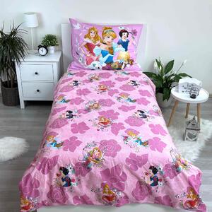 Jerry Fabrics Bavlnené obliečky 140x200 + 70x90 cm - Disney Princess Pink 02