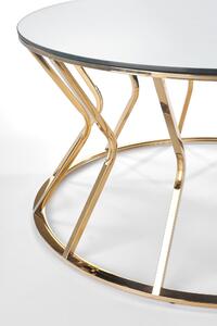 Konferenčný stolík AFINA S 90 cm - zrkadlo / zlatá