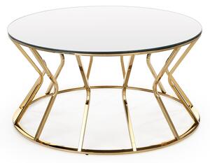 Konferenčný stolík AFINA S 90 cm - zrkadlo / zlatá