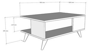 Dizajnový konferenčný stolík Quasar 90 cm orech / čierny