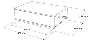 Dizajnový konferenčný stolík Quintus 90 cm borovica / biely