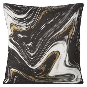 EUROFIRANY Obliečka na vankúš s potlačou zdobená trblietkami 45 cm x 45 cm čierna 100 % polyester