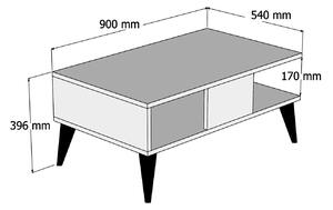 Dizajnový konferenčný stolík Galilahi 90 cm vzor orech