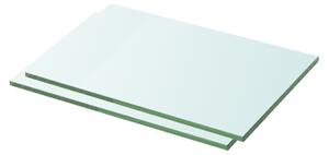 Poličky 2 ks panel z priehľadného skla 30x15 cm
