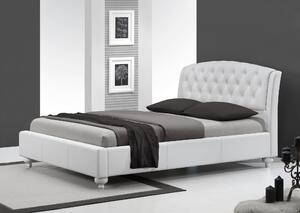 Čalúnená posteľ v chesterfield štýle Sofia 160x200 - biela