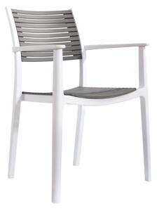 KONDELA Stohovateľná stolička, biela/sivohnedá, HERTA