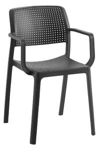 TEMPO Stohovateľná stolička, čierna, DENTON