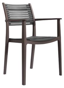 TEMPO Stohovateľná stolička, hnedá/sivá, HERTA
