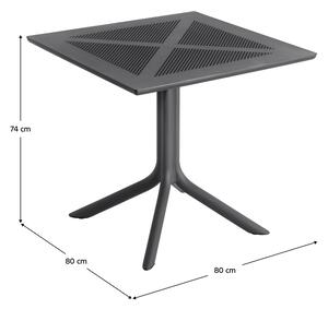 KONDELA Záhradný stôl, čierna, DENTON