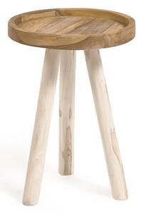 Okrúhly odkladací stolík z tíkového dreva ø 35 cm Glenda – Kave Home