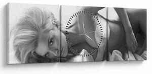 Obraz - Čiernobiele boudoir (s hodinami) (90x30 cm)