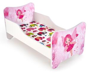 Detská posteľ Happy Fairy - 145x76 cm - biela / ružová