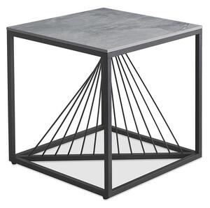 Konferenčný stolík INFINITY 2 - sivý mramor / čierna - 55x55 cm
