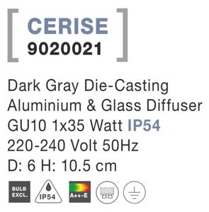 Vonkajšie záhradné svietidlo Cerise 6 tmavo sivé