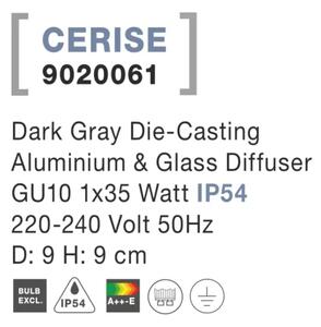 Vonkajšie záhradné svietidlo Cerise B 9 tmavo sivé