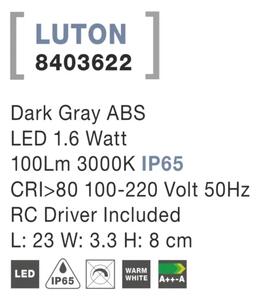 Vonkajšie LED svietidlo Luton 23 tmavo sivé