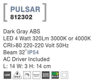 Vonkajšie LED svietidlo Pulsar 14 tmavo sivé