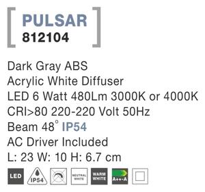 Vonkajšie LED svietidlo Pulsar E 23 tmavo sivé