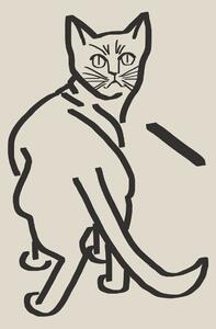 Ilustrácia Line Art Cat Drawing 5, Little Dean, (30 x 40 cm)