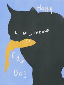 Ilustrácia Happy Cat, Little Dean, (30 x 40 cm)