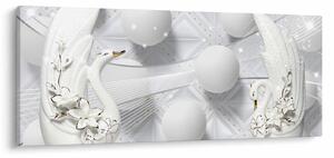 Obraz - Zlatá labuť na vode (120x50 cm)