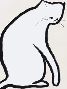 Ilustrácia White cat, Little Dean, (30 x 40 cm)