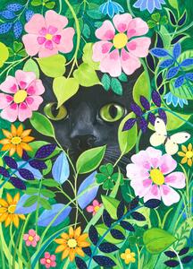 Ilustrácia Secret Garden Hidden Cat Art, Isabelle Brent, (30 x 40 cm)