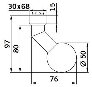 Dverové GULE TWIN 03548Z FS (E), KP guľa pevná kus, Twin E (nerez matná)