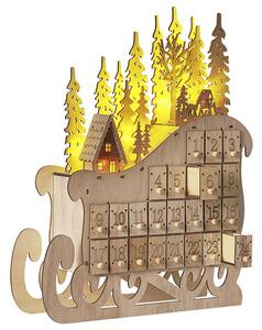 Vonkajšia dekorácia sane a adventný kalendár Impza (svetlé drevo). Vlastná spoľahlivá doprava až k Vám domov. 1080398