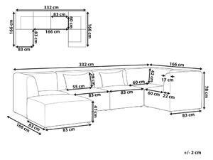 Rohová sedacia súprava s taburetkou Lemia (biely krém) (L). Vlastná spoľahlivá doprava až k Vám domov. 1080884