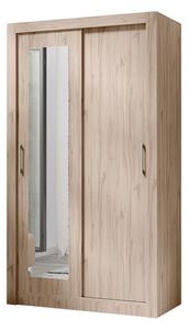 Skriňa s posuvnými dverami dvojdverová z zrkadlom In Box 120 - Dub estana svetlý