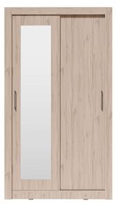 Skriňa s posuvnými dverami dvojdverová z zrkadlom In Box 120 - Dub estana svetlý